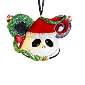 Disney Parks Santa Jack Skellington Mickey Ear Hat Resin Ornament NBC